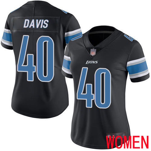 Detroit Lions Limited Black Women Jarrad Davis Jersey NFL Football 40 Rush Vapor Untouchable